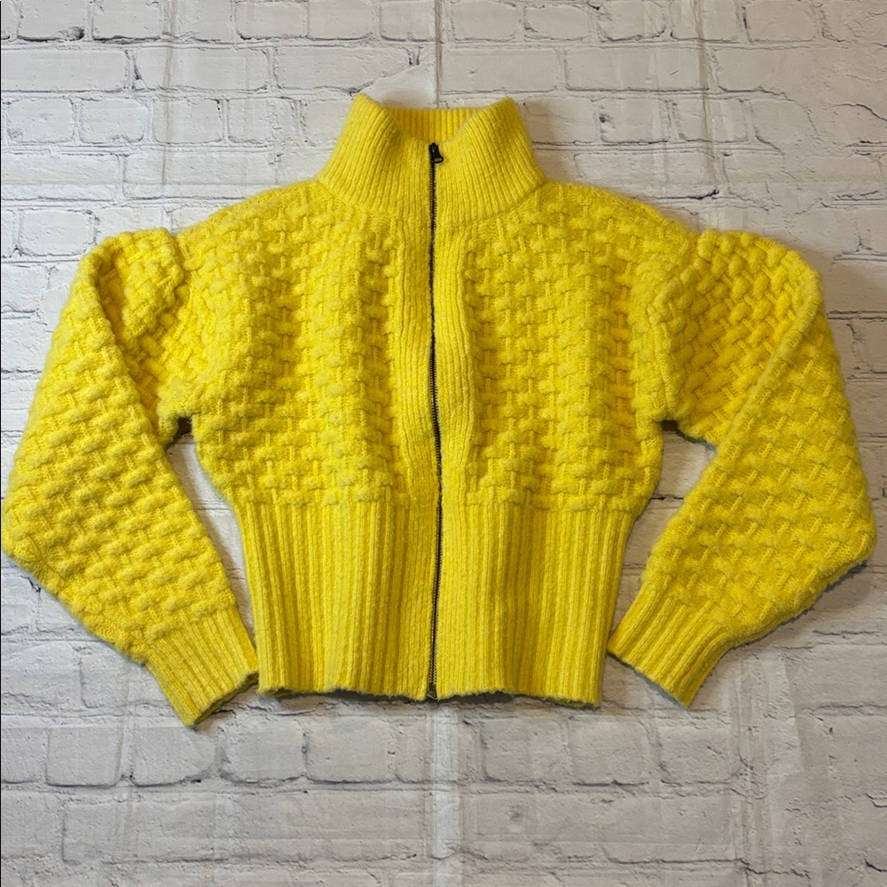 Maeve by Anthropologie Textured Chunky Knit Cropped Sweater Jacket - Picture 3 of 16
